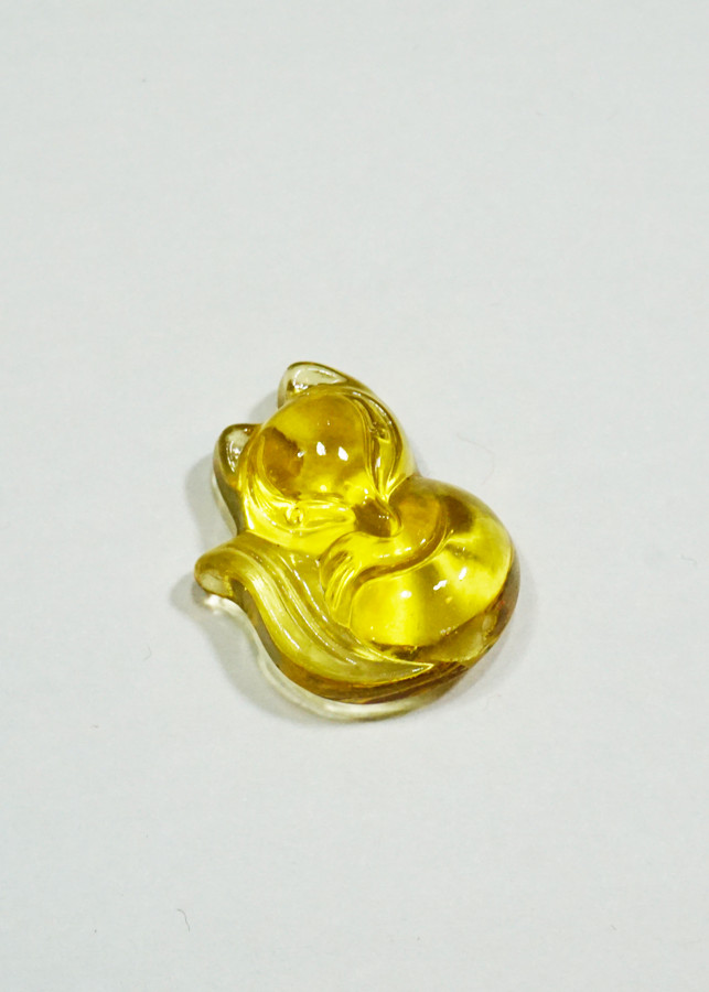 Mặt dây Hồ Ly baby đá Topaz vàng Tình Duyên - mạng Thổ