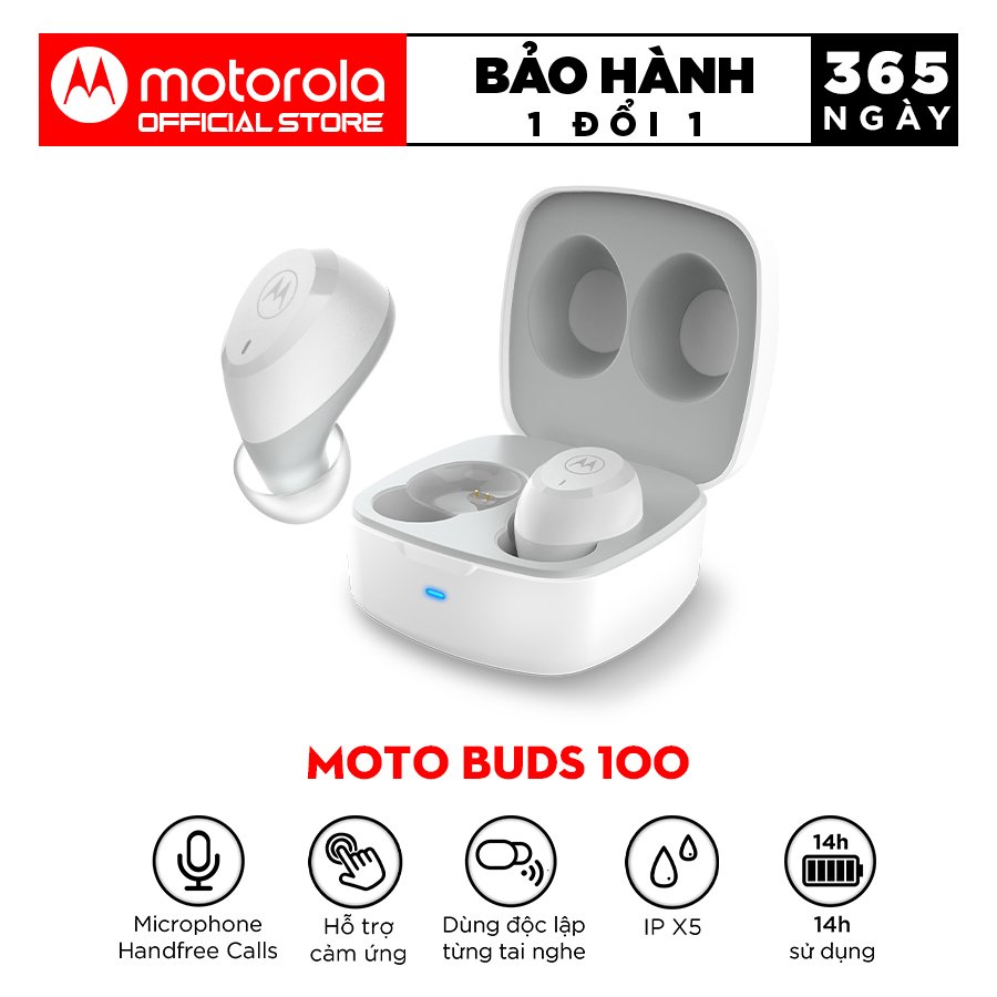 Tai Nghe Bluetooth Motorola MotoBuds 100 - Hàng Chính Hãng
