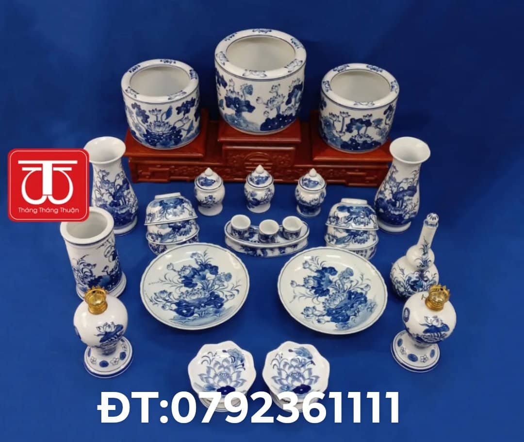 BỘ BÁT HƯƠNG VẼ SEN ĐẾ KÊ GỖ HƯƠNG