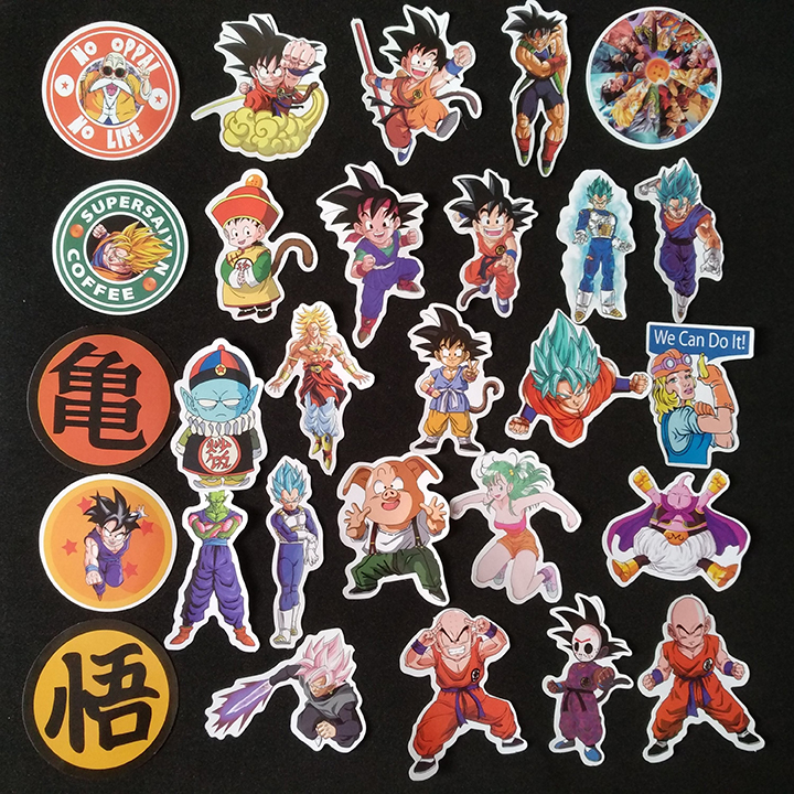 Bộ Sticker dán cao cấp chủ đề DRAGON BALL - SONGOKU - Dùng dán Xe, dán mũ bảo hiểm, dán Laptop