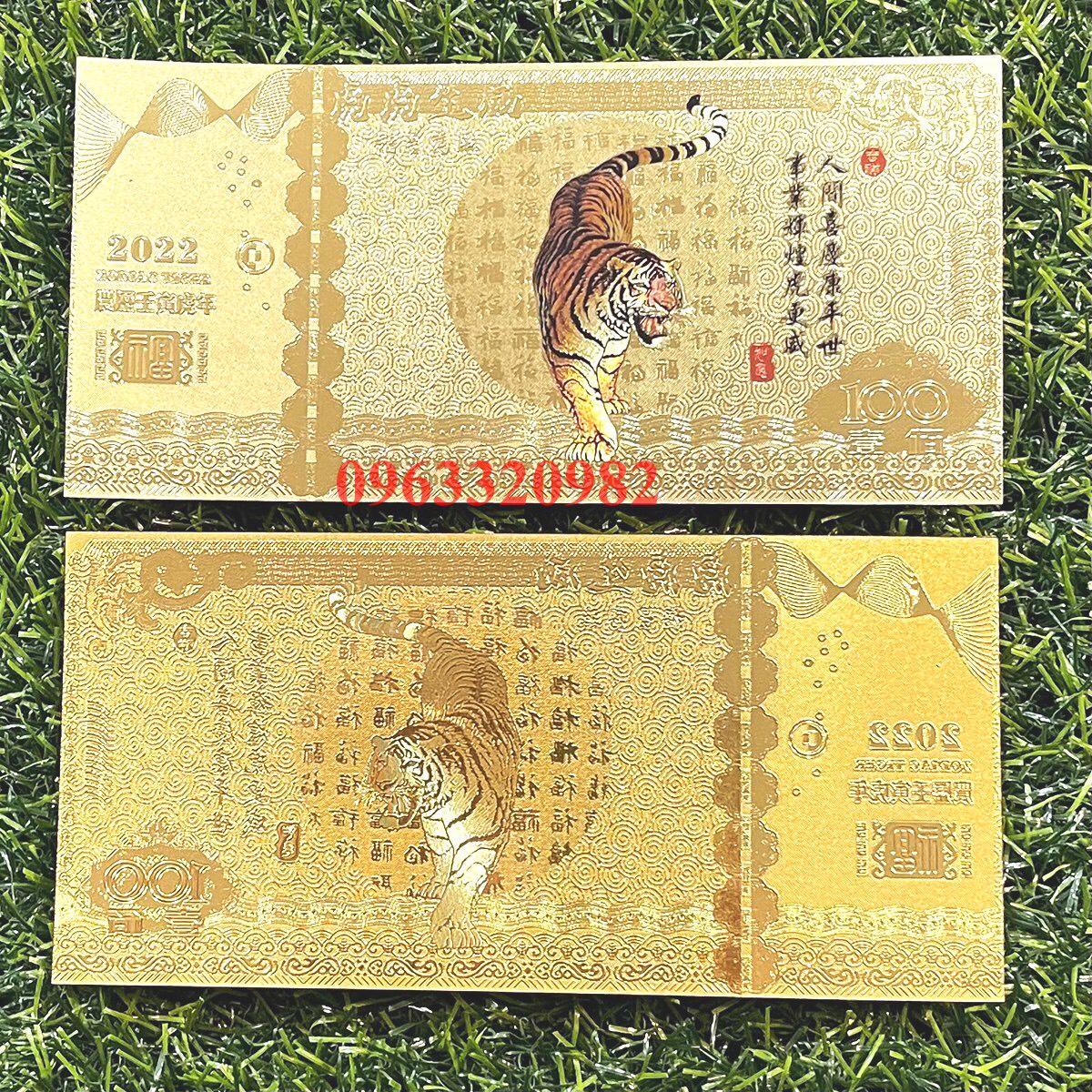 100 dola mạ vàng hình hổ