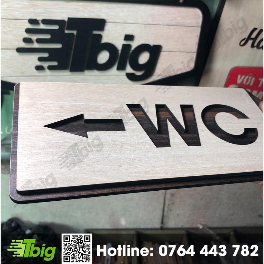 Bảng chỉ hướng WC bằng gỗ