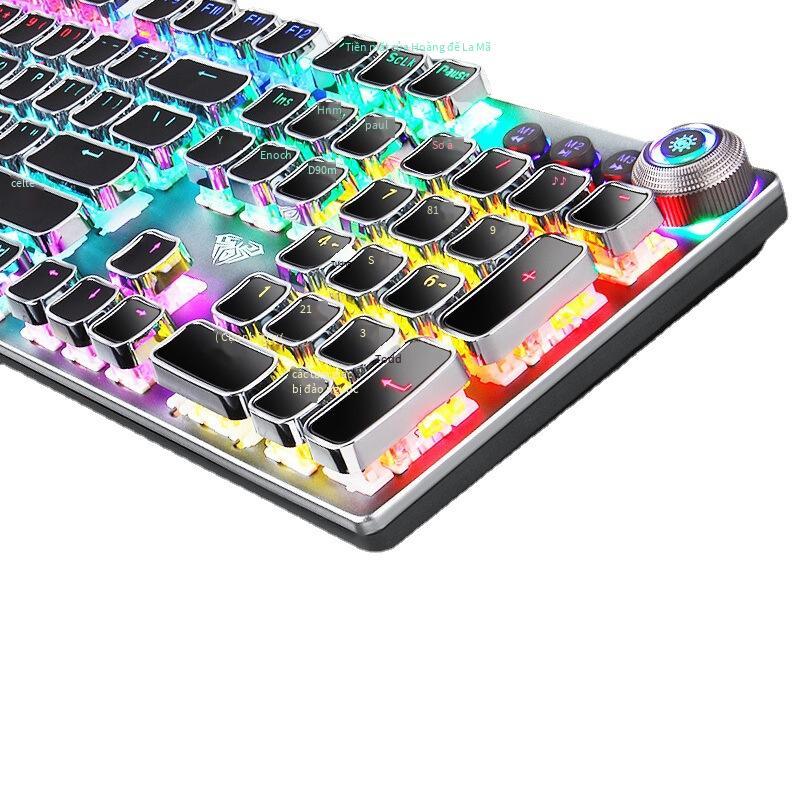 Giao hàng nhanh Bộ bàn phím và chuột chơi game có dây cơ học Tarantula AULA T500 lập trình macro đa phương tiện với trục tay màu đen trục xanh