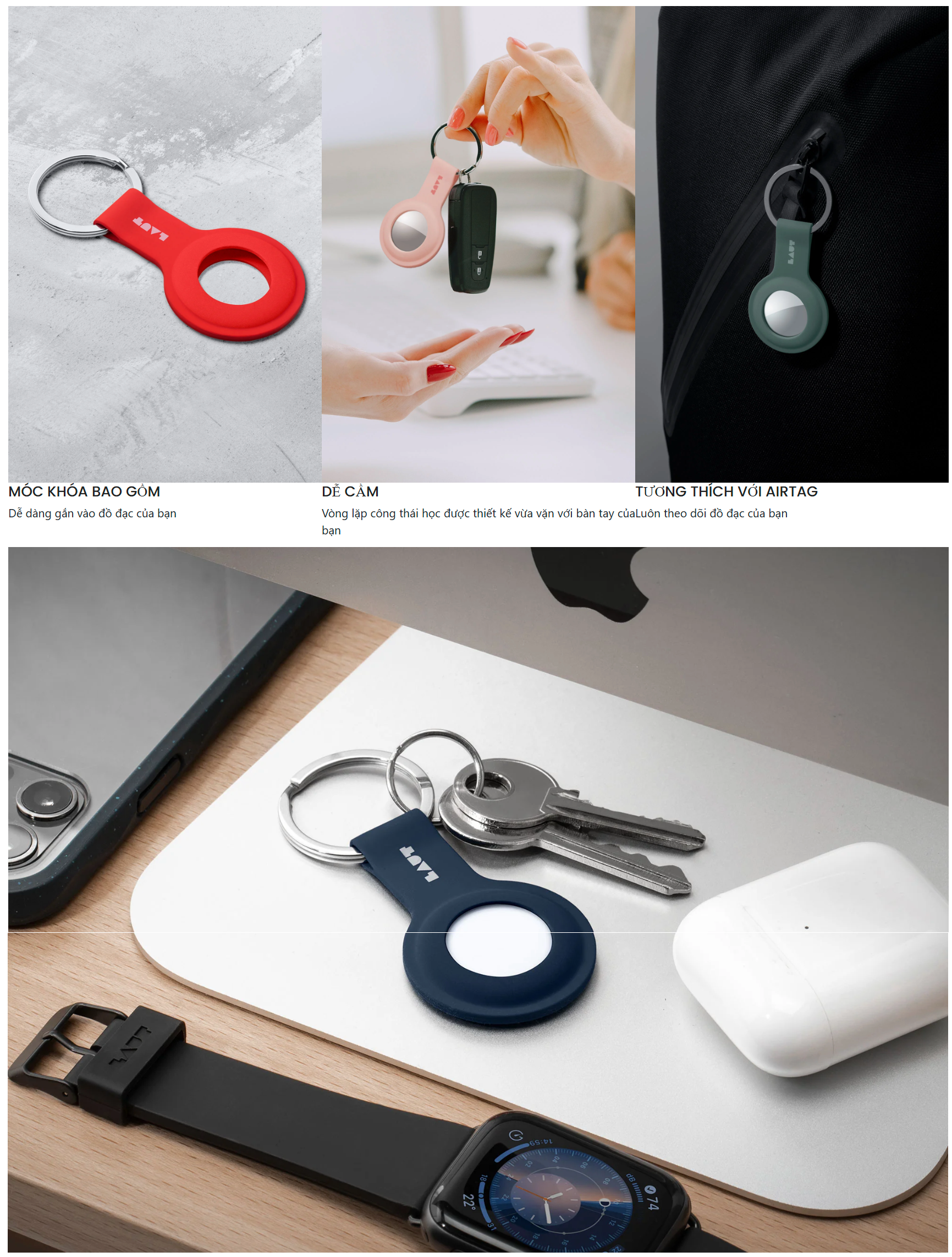Bao Case Vỏ Bảo Vệ UNIQ Vencer cho AirTag - Hàng Chính Hãng