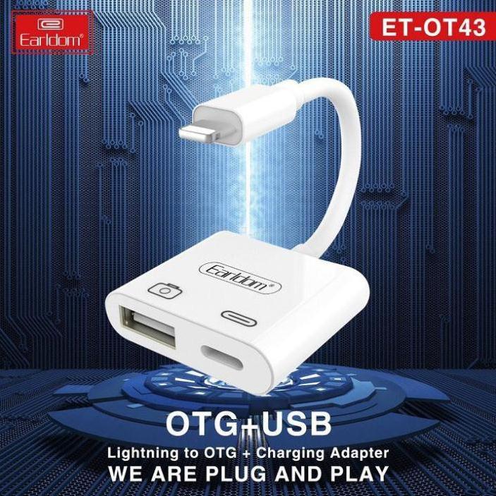 Jack OTG Chuyển Từ Cổng  Sang 1 Cổng USB và 1 Cổng OT43 - Hàng Chính Hãng