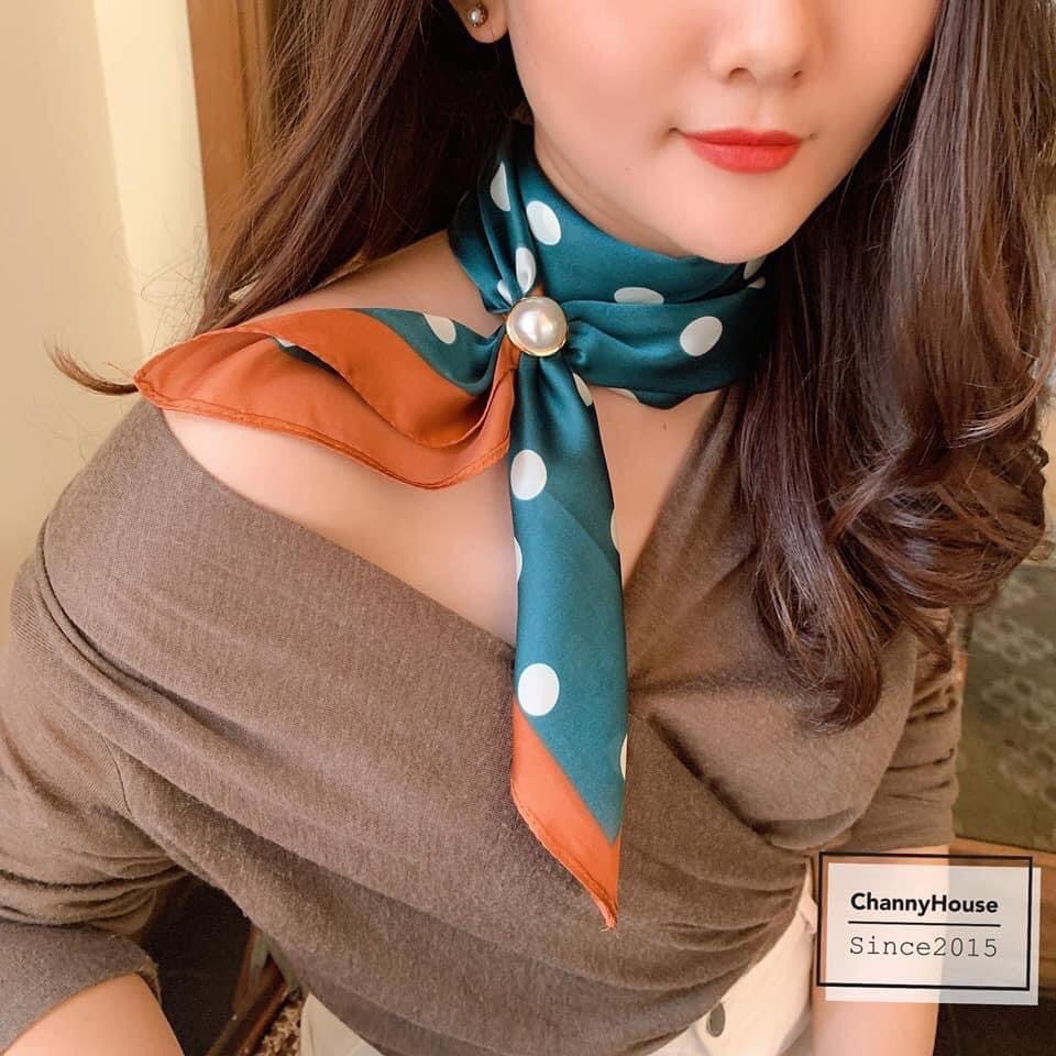 Khăn lụa vuông công sở 70x70cm khăn quàng nữ văn phòng khăn turban bandana cao cấp thời trang. Khăn lụa