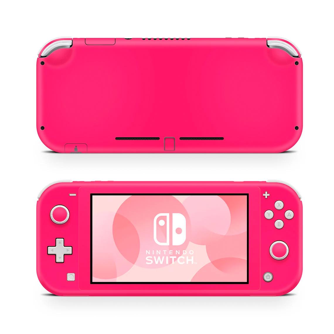 Skin decal dán Nintendo Switch Lite mẫu màu đỏ hồng (dễ dán, đã cắt sẵn)