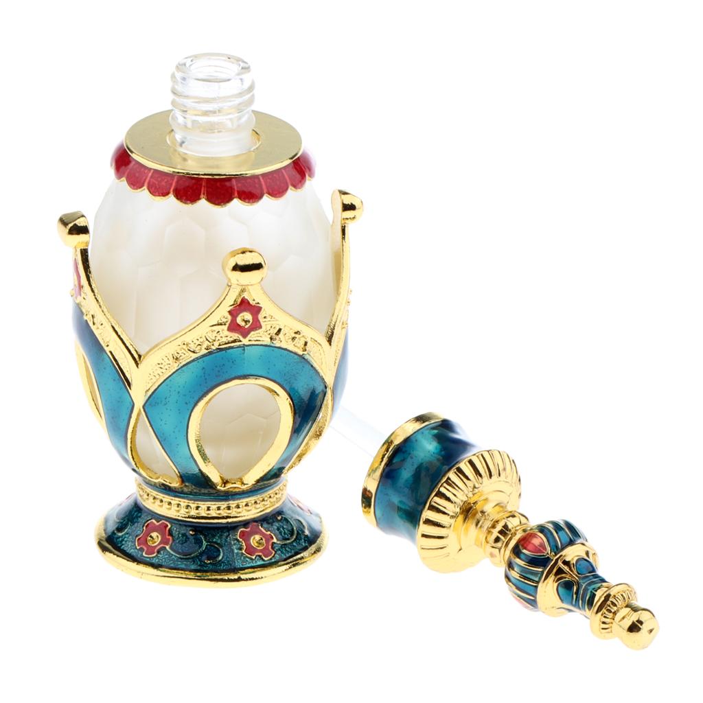 Vintage Crown Pattern Empty Glass Refillable Perfume Bottle Container