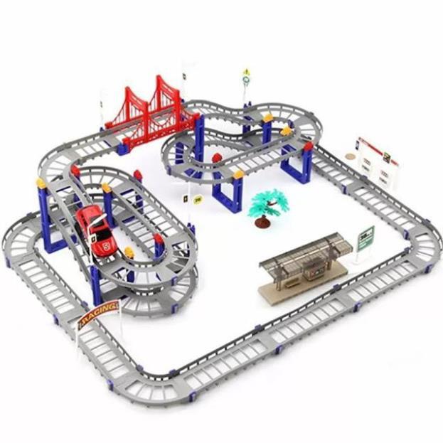 Bộ Đồ Chơi Oto Tàu Lượn Đường Ray 88 Chi Tiết