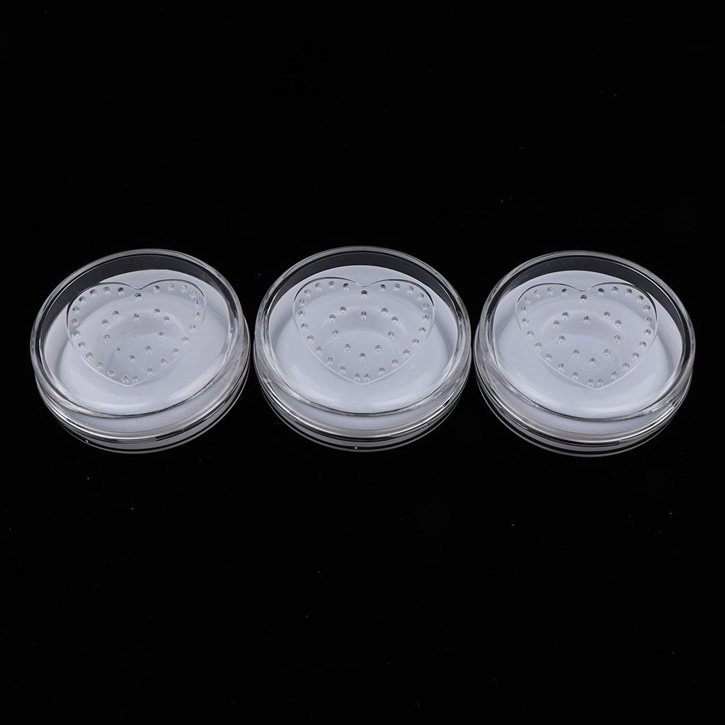 3Pcs Round False Eyelash Storage Case Box Eyelash Holder Container