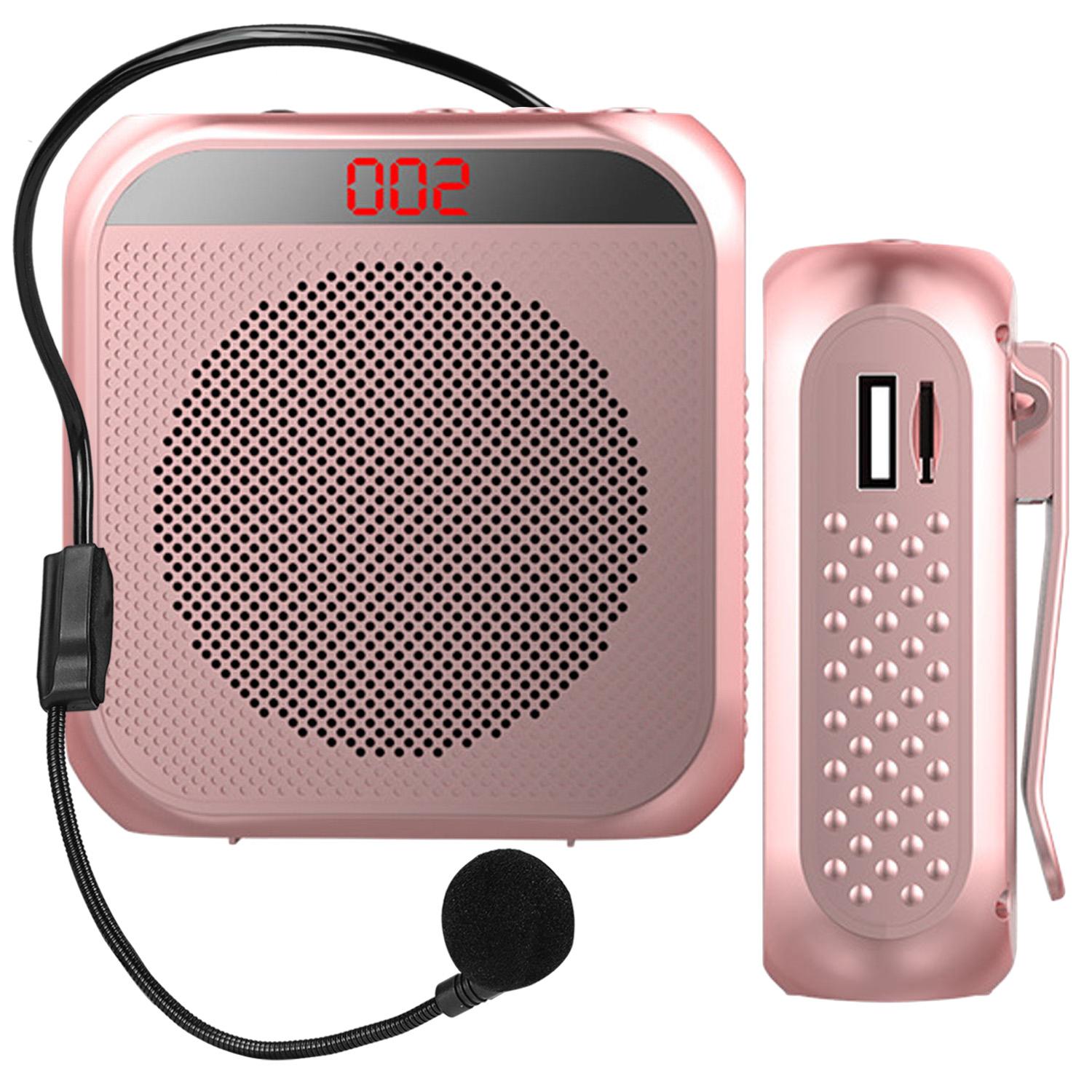 Bộ Khuếch Đại Giọng Nói Mini Di Động 5W 2400MAh Loa Giọng Nói Cá Nhân Đa Năng Có Màn Hình Hiển Thị Micro Cho Cuộc Họp Phát Biểu 4X3X1 Color: Black