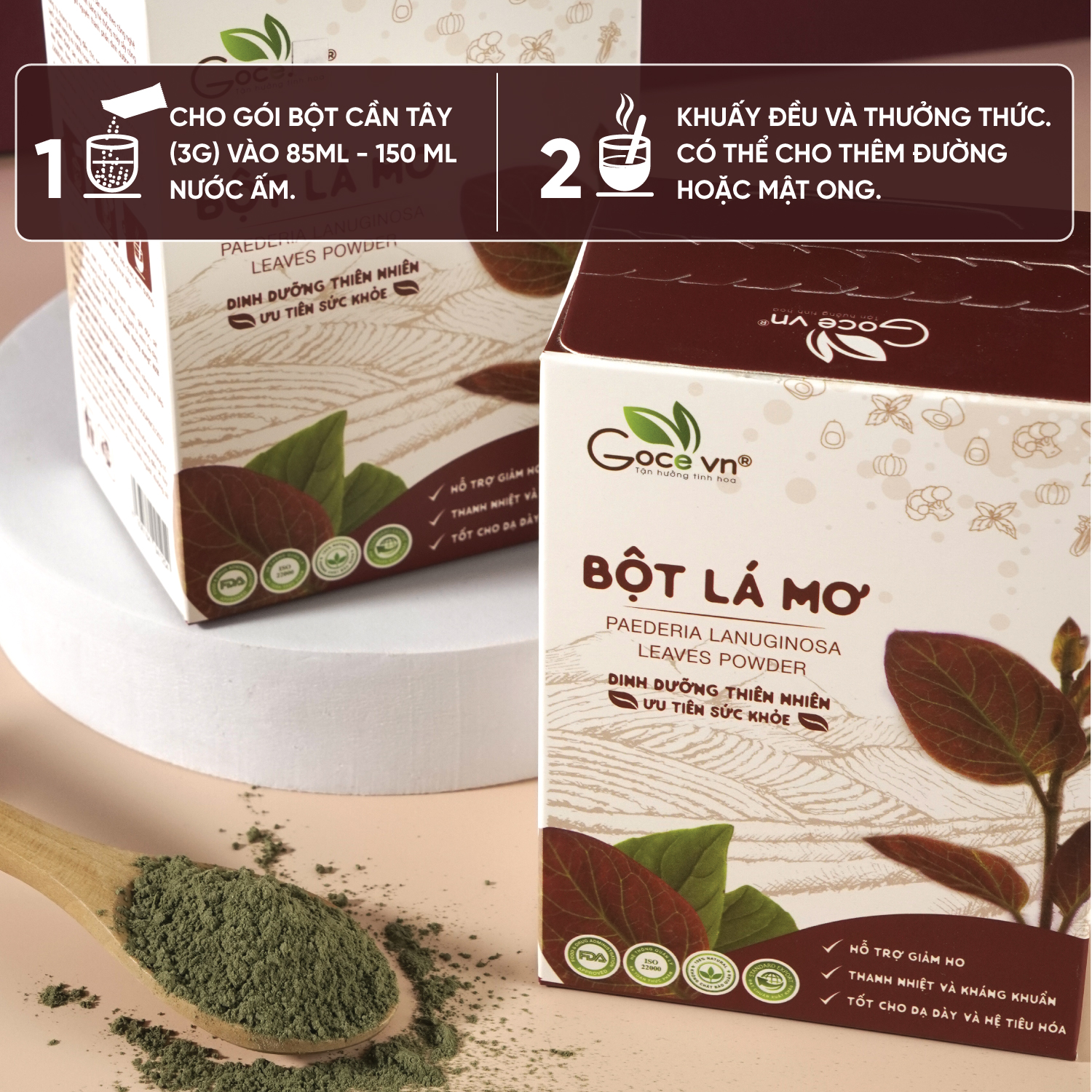 Combo Hỗ trợ tiêu hóa (1 hộp Bột lá mơ 60g, 1 hộp Trà lá ổi túi lọc 40g)