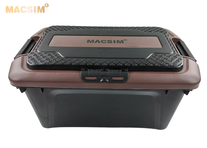 Hộp đựng đồ trên ô tô 60 lít kích thước màu đen nâu 59,5cm x 35,5cm x 35cm - hộp đựng đồ trong cốp ô tô nhãn hiệu Macsim chất liệu PP cao cấp