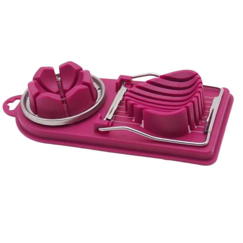 Boiled Egg Slicer Chopper Cutter Salad Cooking Kitchen Tool Purple