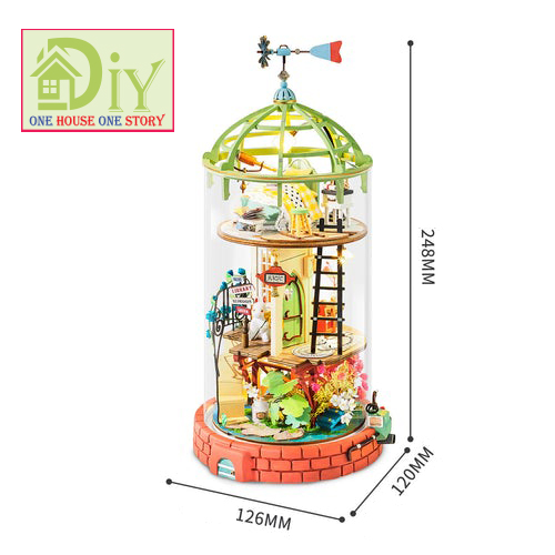 Mô hình chụp thủy tinh tự lắp ráp bằng gỗ 3D THẾ GIỚI HUYỀN ẢO - DOMED LOFT mã số DS001 - Quà tặng sinh nhật giáng sinh tự làm