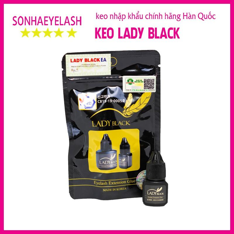 Keo nối mi Lady black khô chậm, phù hợp với người mới học nối