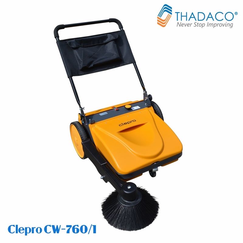 Xe Quét Rác Đẩy Tay Clepro  CW-760/1, Thùng chứa rác: 25L + 4L - Hàng chính hãng