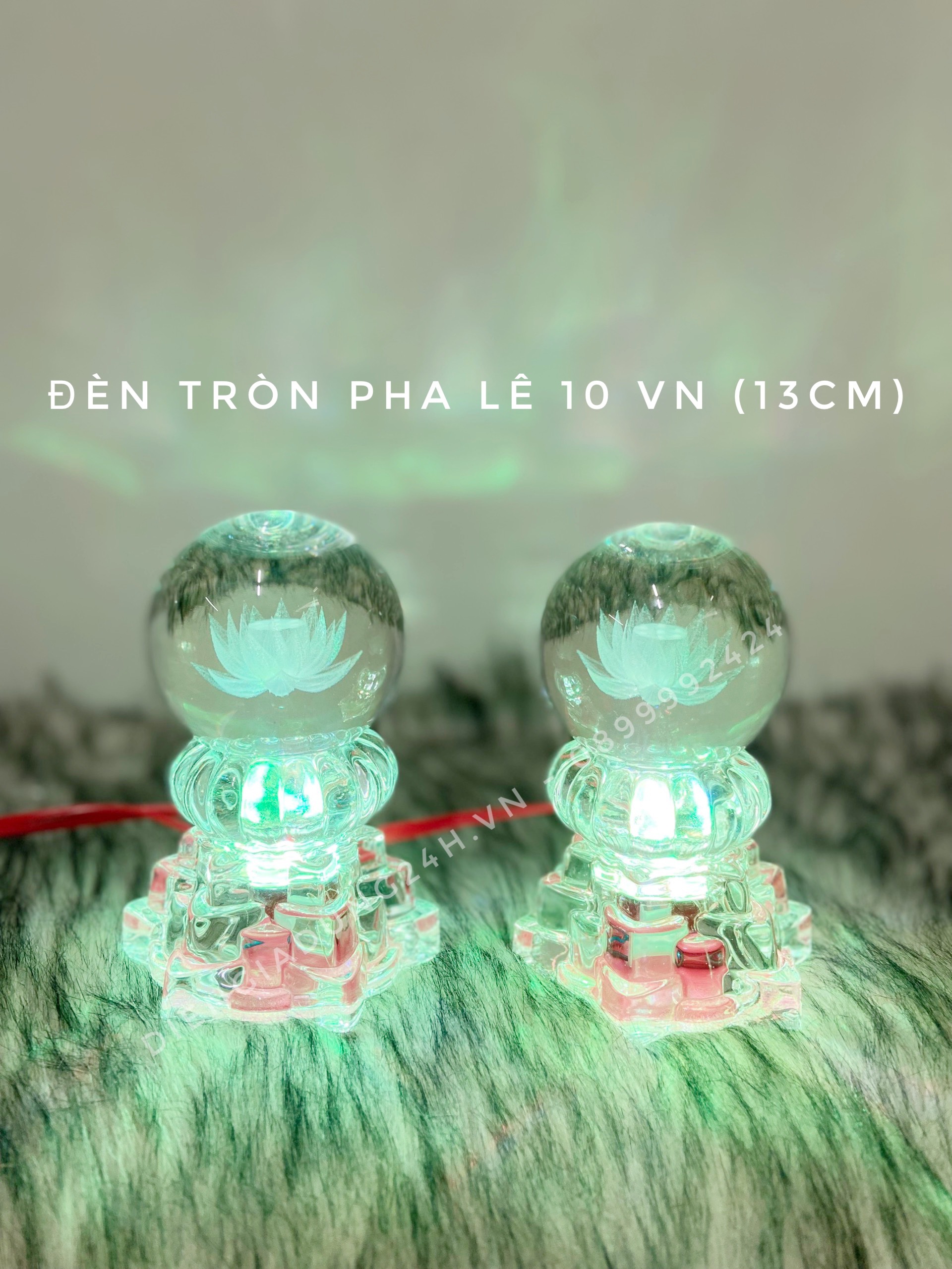 ĐÈN THỜ PHA LÊ CAO CẤP TRÒN 10 (13cm) 1 CẶP