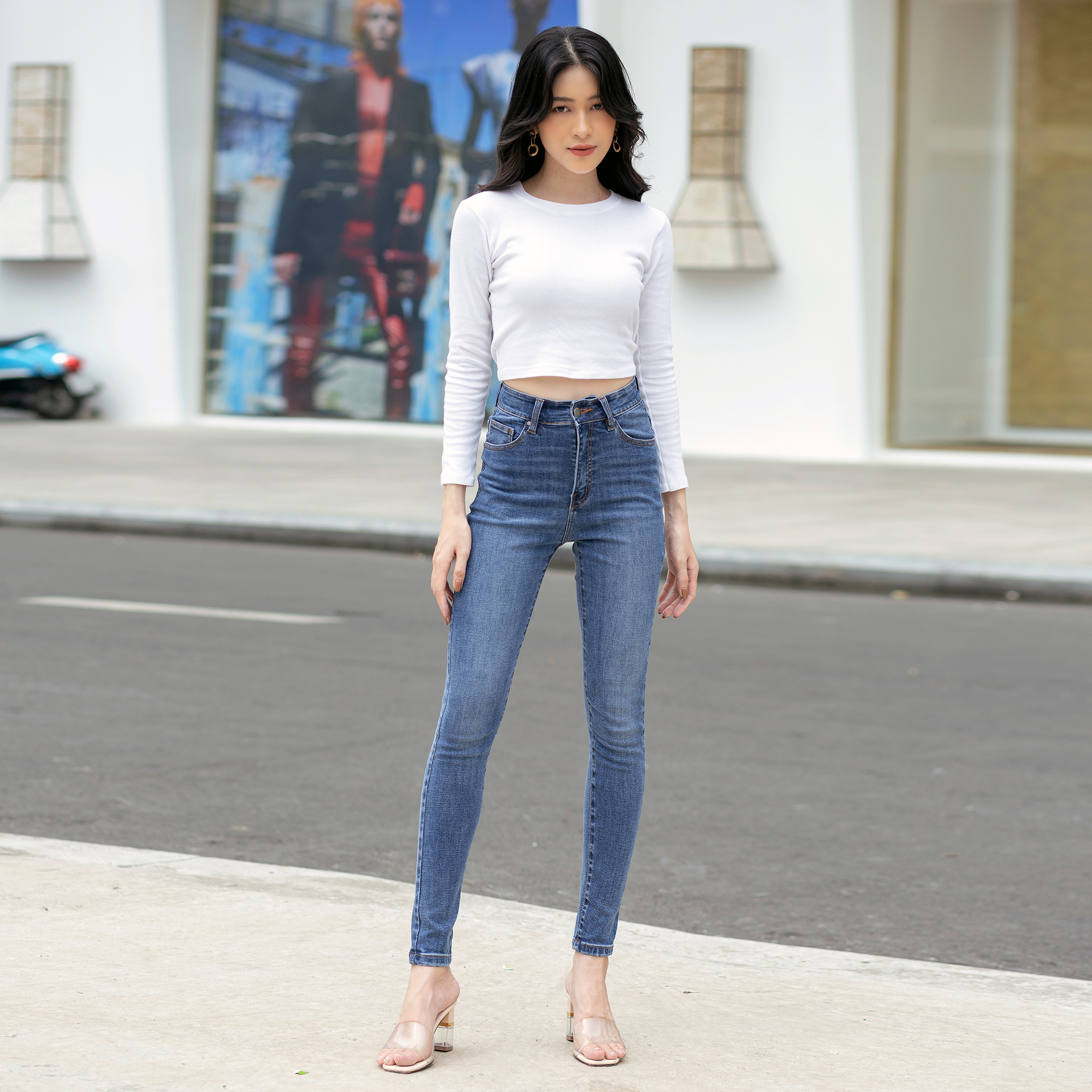 Quần Jean Nữ Lưng Cao Skinny Aaa Jeans