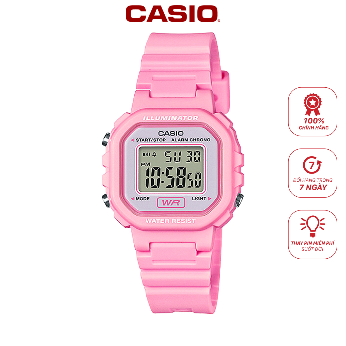 Đồng hồ Casio nữ diện tử LA-20WH-4A1DF dây cao su