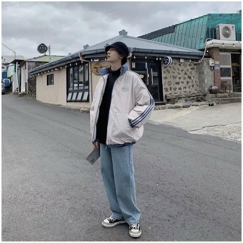 ÁO KHOÁC DÙ NAM 2 LỚP FORM RỘNG LOGO THÊU CHỐNG NẮNG CHE MƯA CẢN GIÓ XỊN XÒ