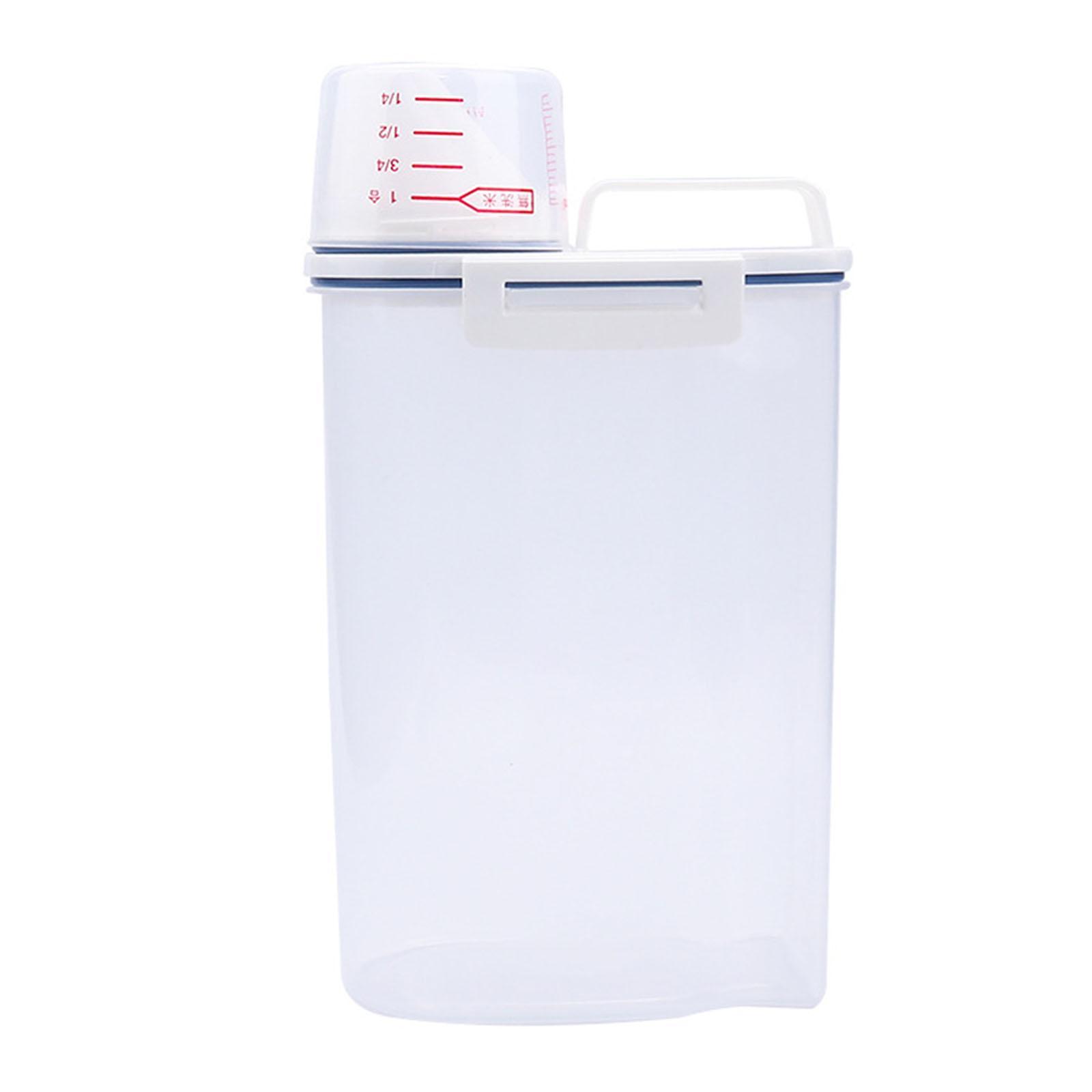 Feed Container Tank with Measuring Cup  Animal Bin Dog