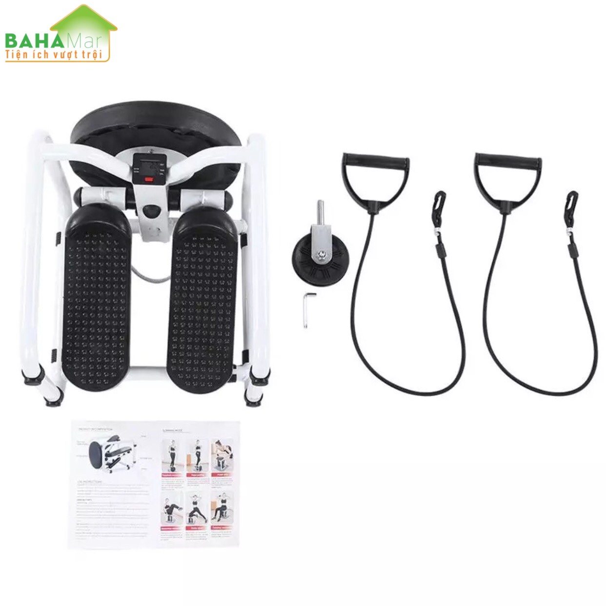 GHẾ TẬP THỂ HÌNH XOẮN ĐA CHỨC NĂNG - MÁY TẬP GYM MINI TẠI NHÀ "BAHAMAR" đa chức năng với nhiều bước tập như máy chạy bộ, dây kéo, đẩy Ups, tập bụng, sải bước, xoắn cơ thể. cung cấp chống trơn trượt tạo an toàn khi tập