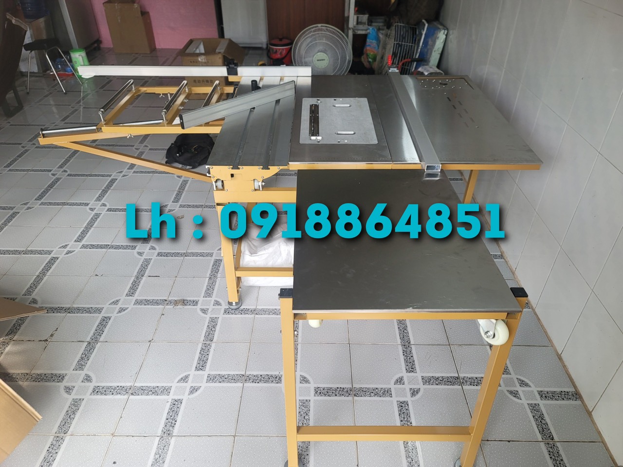 Máy cưa bàn trượt mini 2 lưỡi WJ300