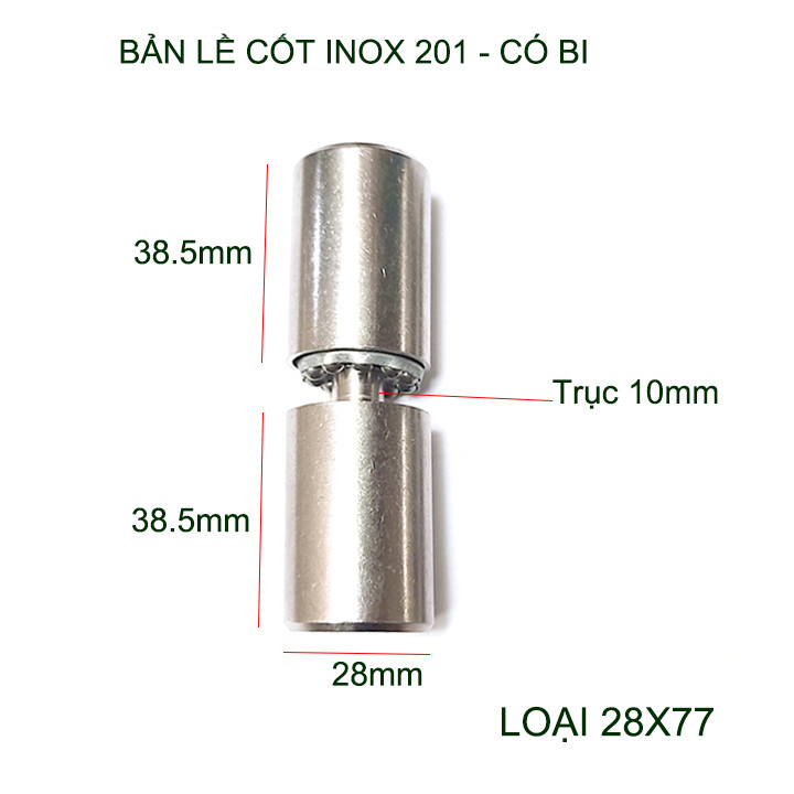 01 Bản lề cối xoay inox 201 có vòng bi, đường kính 28-32mm tùy chọn