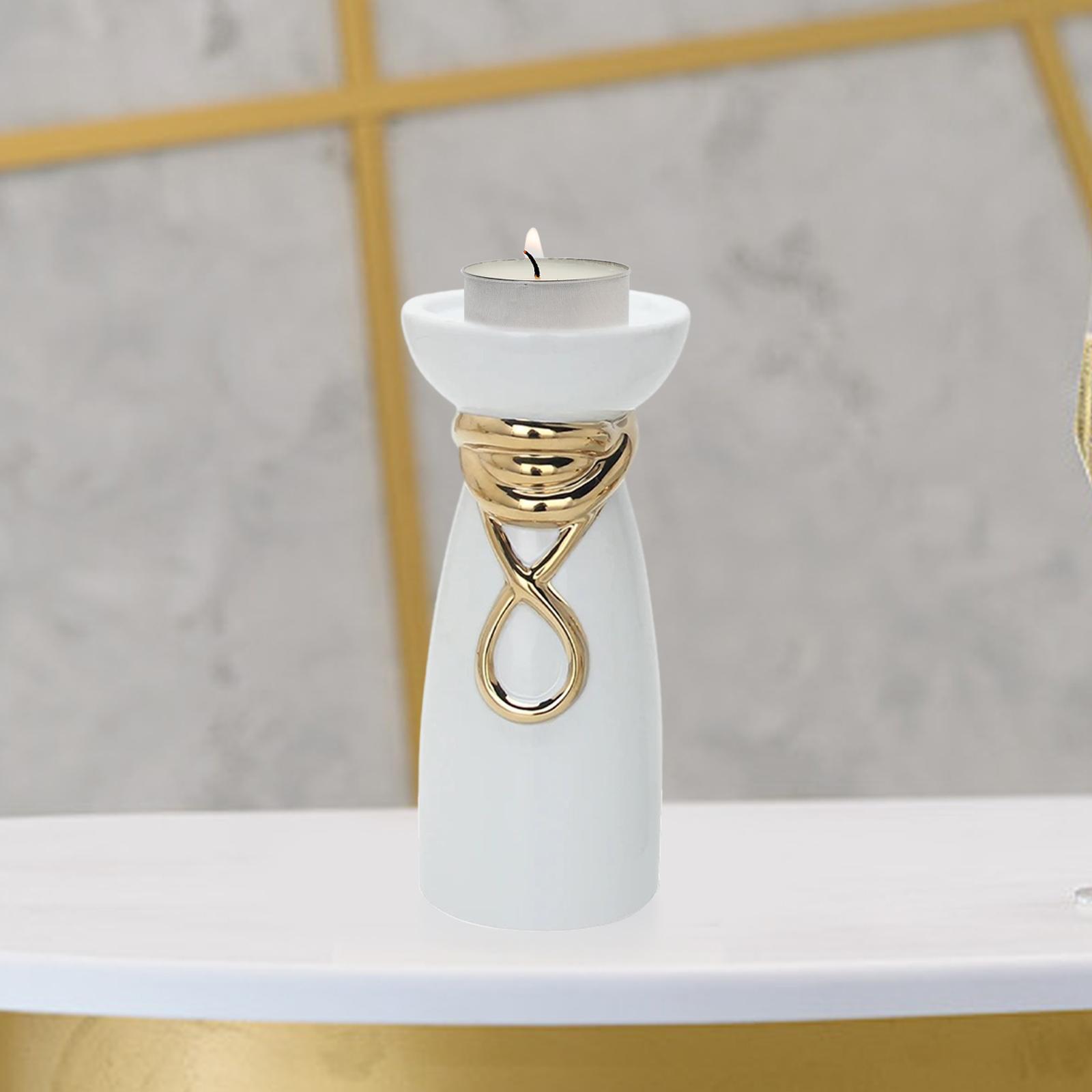 Pillar Candle Holder Ornament Decoration Ceramic for Wedding Farmhouse Party
