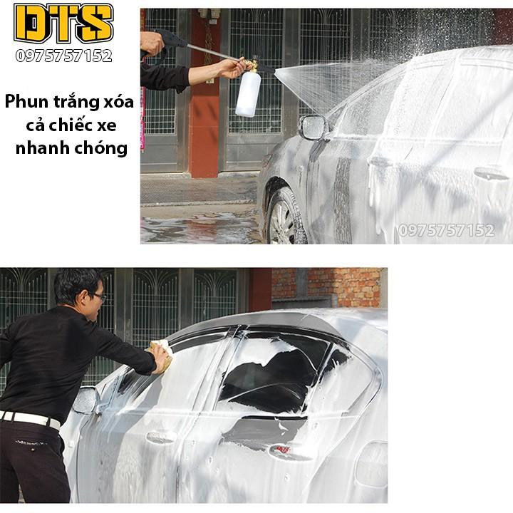 Bình tạo bọt tuyết lõi đồng 100% cao cấp gắn phun xịt rửa của máy rửa xe áp lực cao