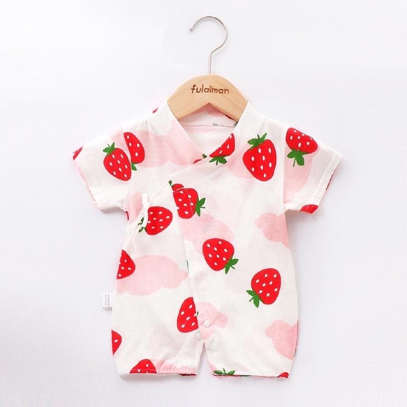 Body pizama cotton lụa - kimono đồ bộ đồ ngủ cho bé trai gái - body trái cây dưa hấu bơ dâu chanh mickey - áoquần trẻ em