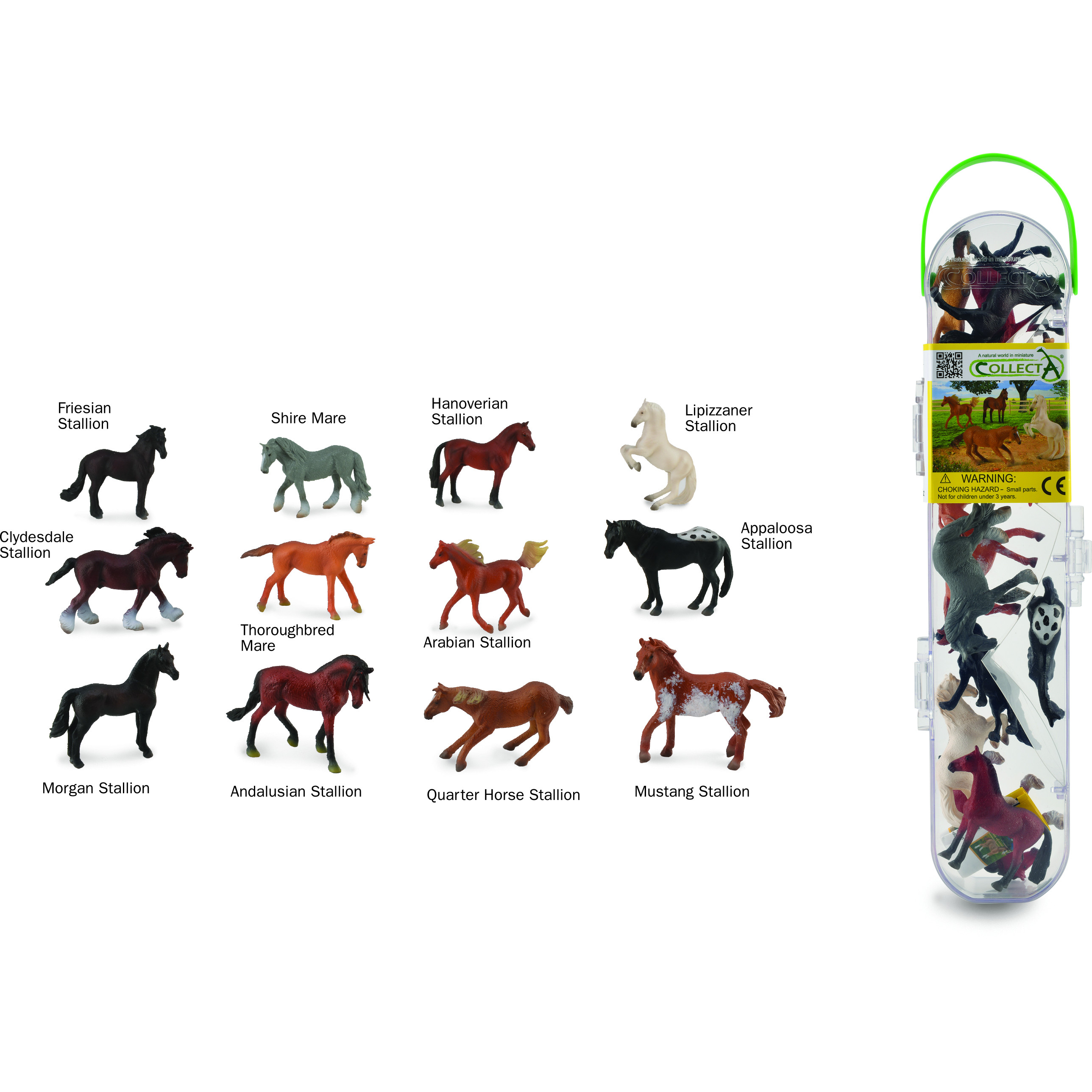Bộ hình thu nhỏ: Ngựa - CollectA Box of Mini Horses, hiệu: CollectA, mã HS 9655060 - Chất liệu an toàn cho trẻ - Hàng chính hãng