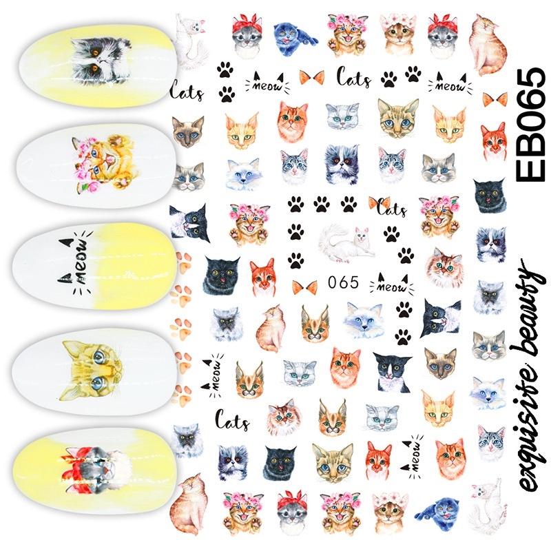 Sticker 3D Đầu Mèo - Hình Dán Móng Tay EB065