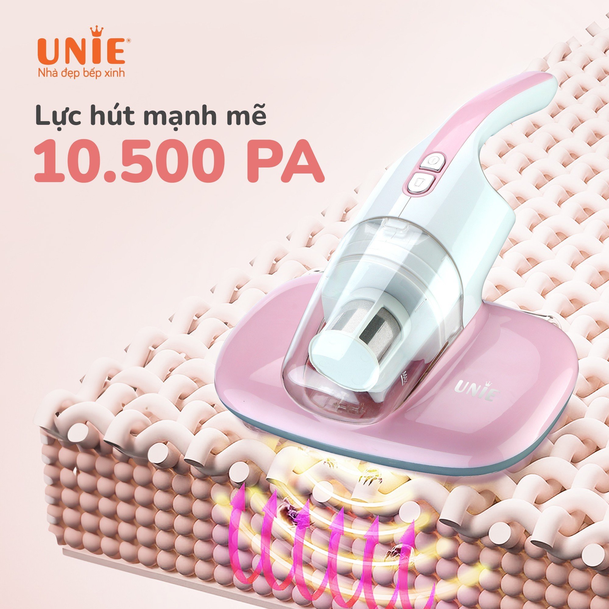 Máy hút bụi chăn đệm UNIE UMV61,Hút đa năngmọi chất liệu,Đèn UV diệt khuẩn công suất 300w mạnh mẽ nhỏ gọn tiện lợi- hàng chính hãng