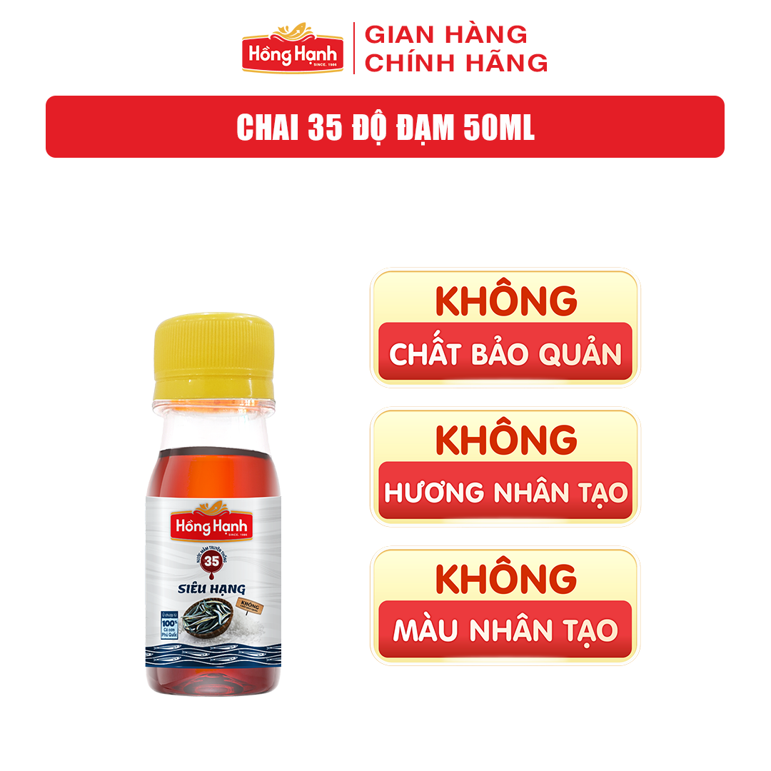 [HÀNG TẶNG KHÔNG BÁN] Nước mắm truyền thống Phú Quốc Hồng Hạnh Siêu Hạng 35 độ đạm dung tích 50ML
