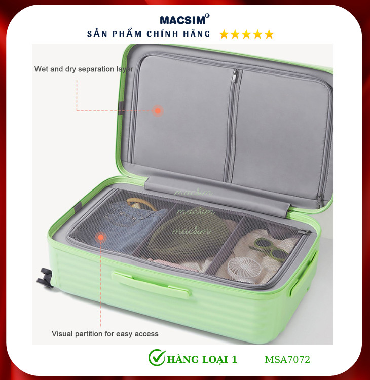 Vali cao cấp Macsim Aji MSA7072 - Size 28 inch ,Hàng loại 1