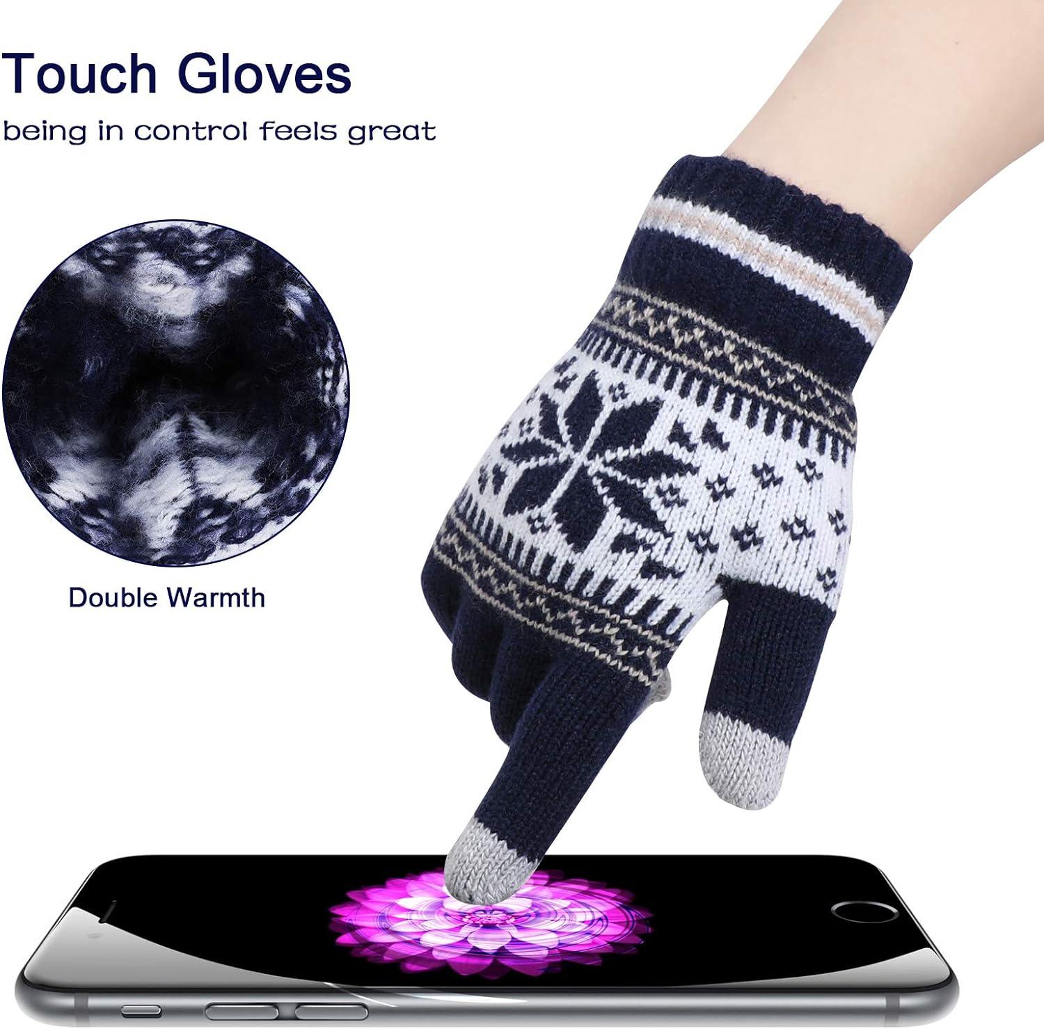 Mùa đông dệt kim nóng lên unisex với màn hình cảm ứng, lông cừu đàn hồi nhiệt, găng tay làm việc nóng cho nam và nữ, để chạy xe đạp trượt tuyết đi bộ đường dài