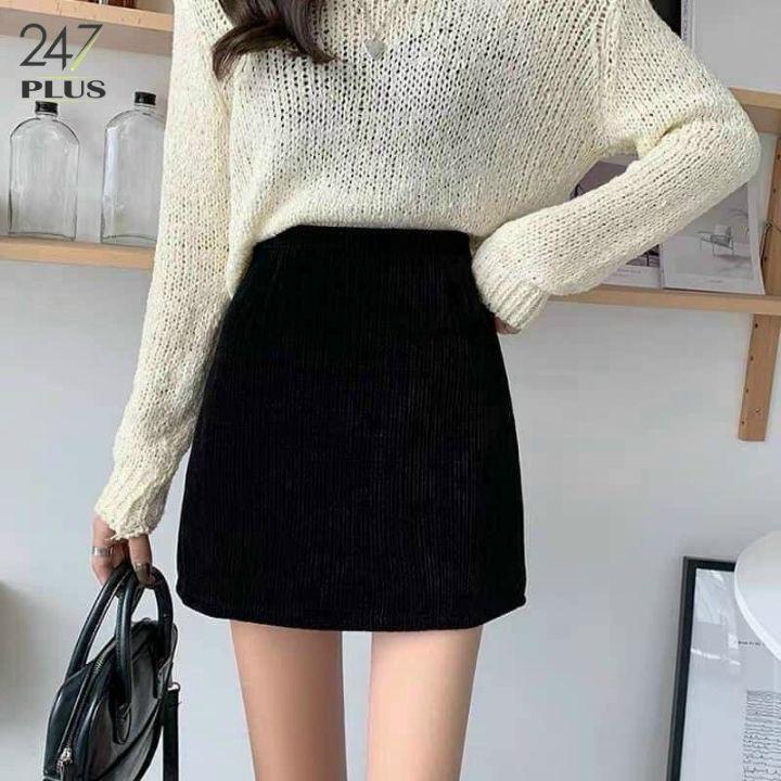 Chân váy chữ a nhung tăm