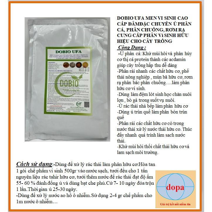 CHẾ PHẨM VI SINH EM UFA DOPA dùng ủ phân cá, xử lý rác thải hữu cơ gói 200g DOPA.COM.VN