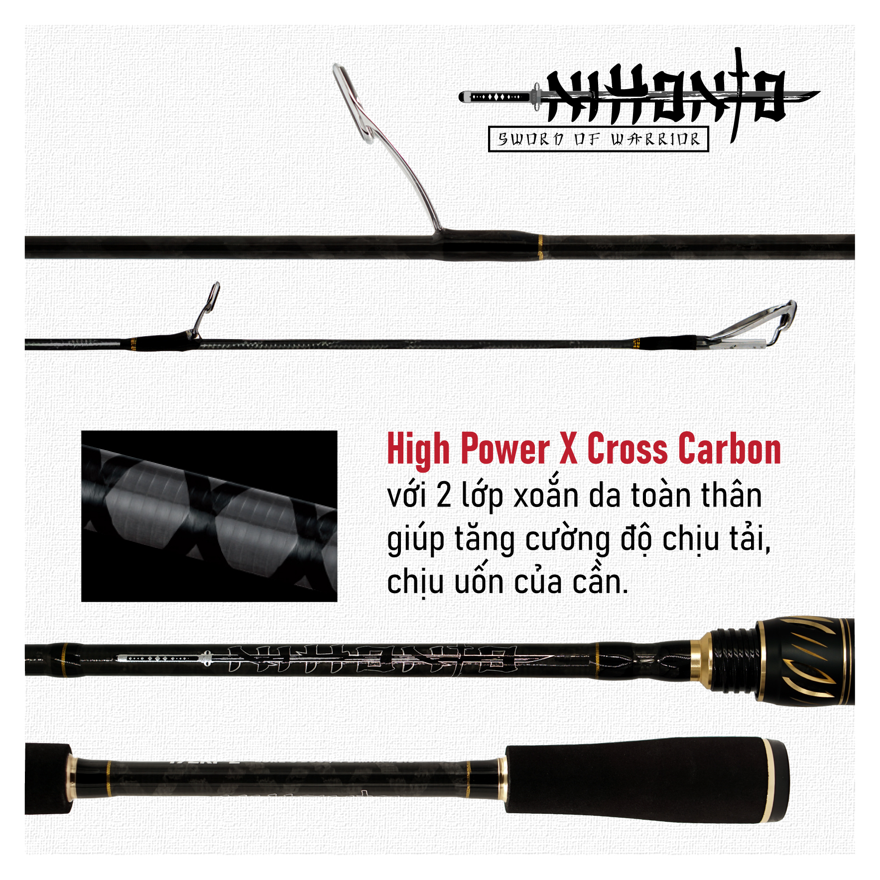 Cần câu Nihonto 272RF-2 (gắn máy đứng) - lure mồi giả cá lóc chẽm