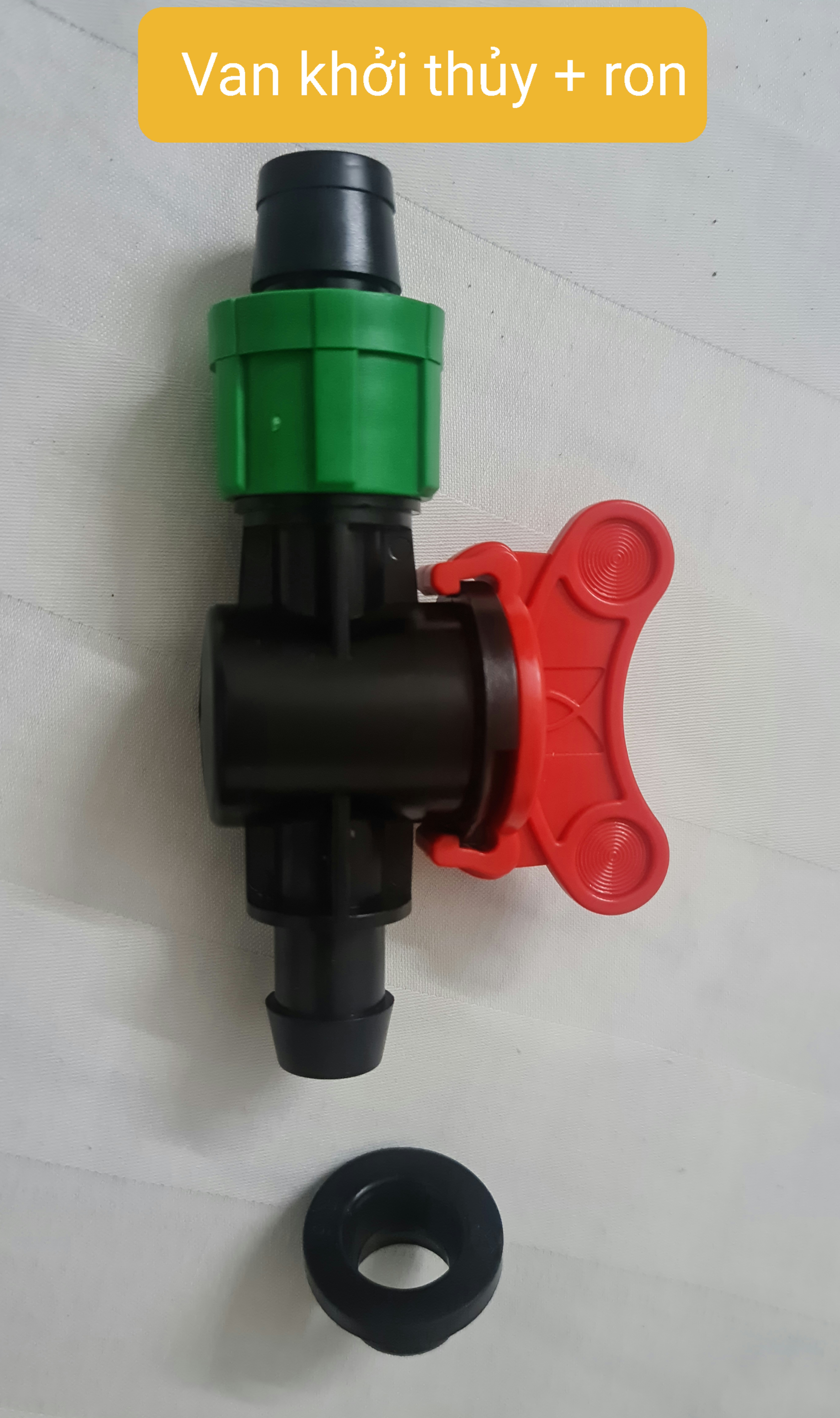 Van khóa và ron cao su lắp ổng nhỏ giọt 16 mm bộ 10 cái