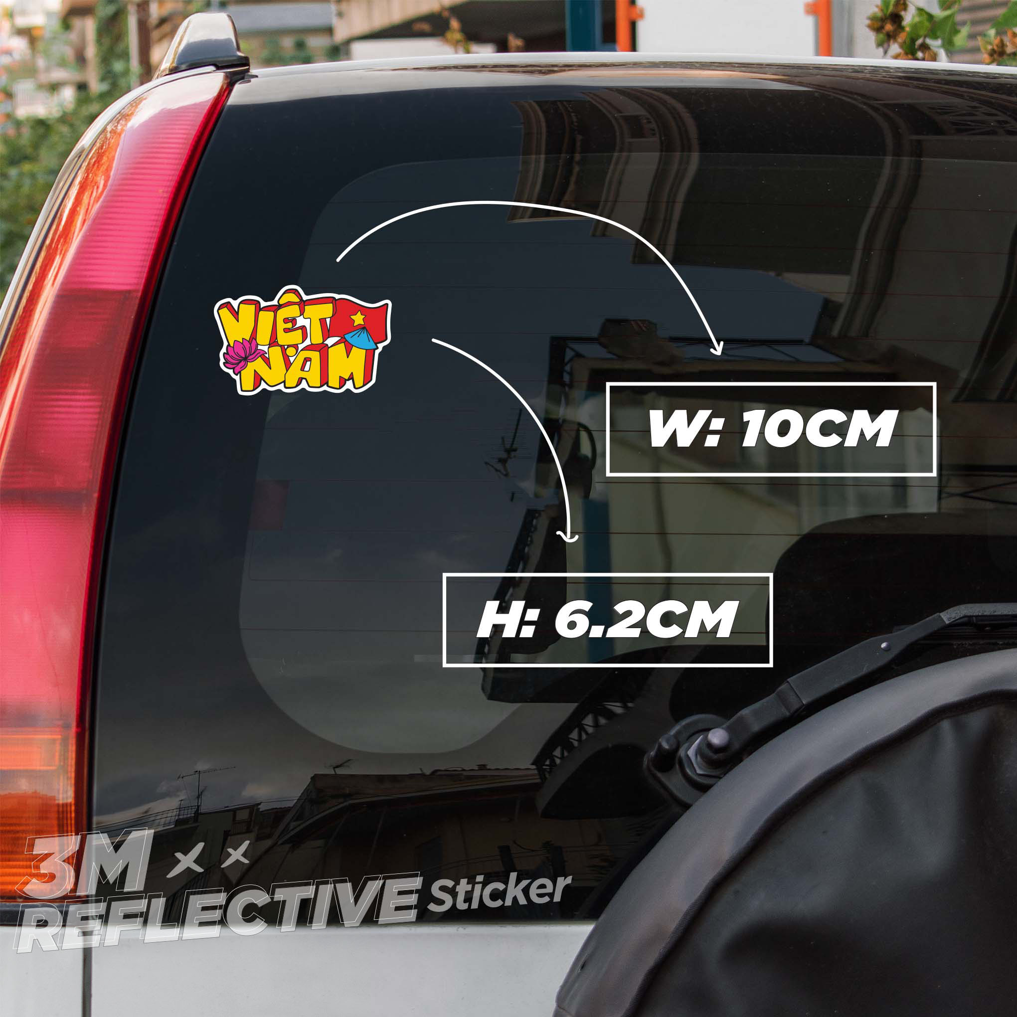 VIETNAM TYPOGRAPHY 3M - Reflective Sticker Die-cut Hình dán phản quang thương hiệu STICKER FACTORY