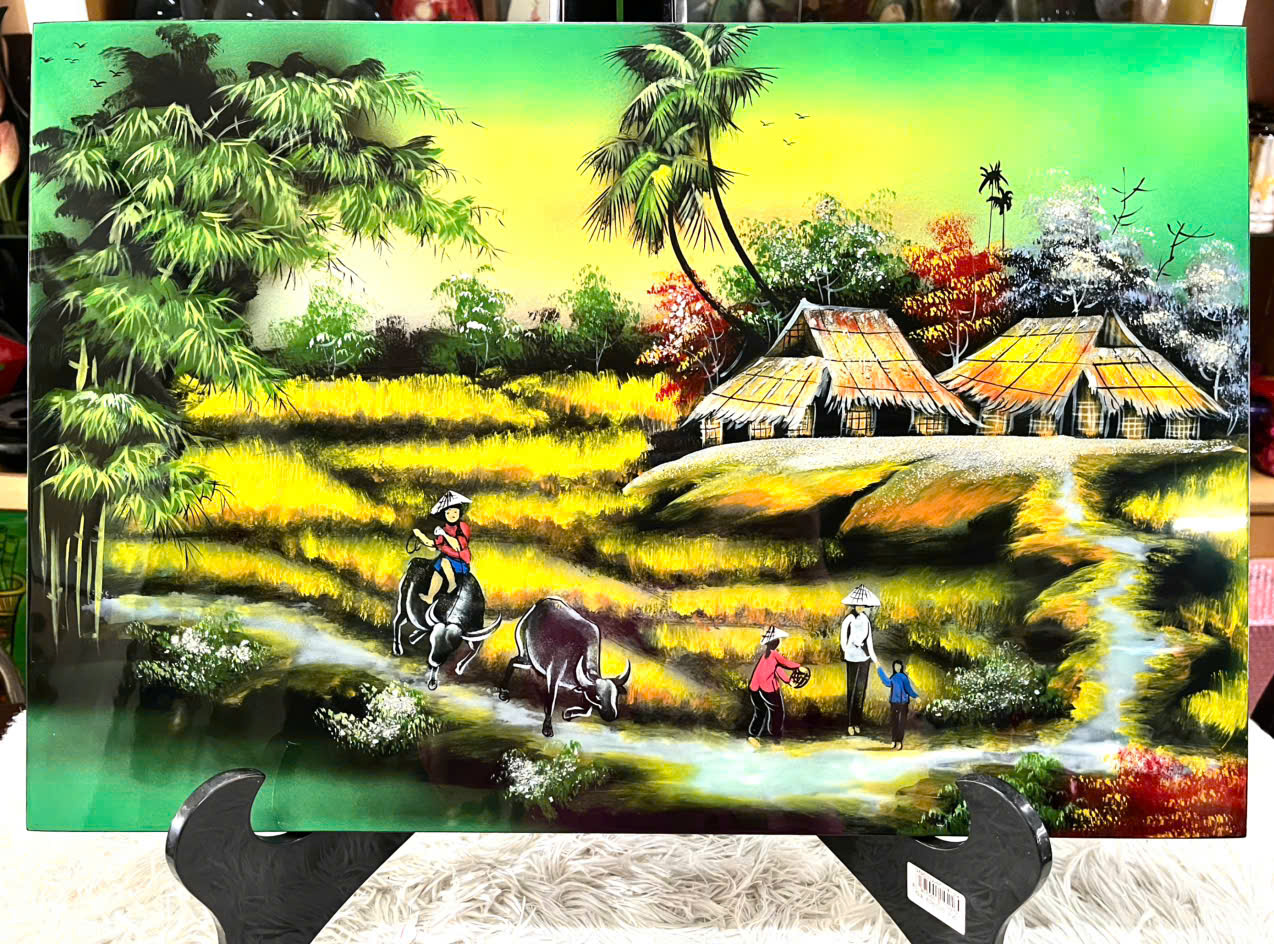 Tranh sơn mài - ĐỒNG QUÊ VIỆT NAM - Size 40x60 cm