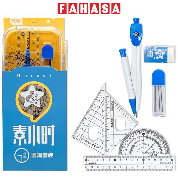 Bộ Compa 7 Món - Bút Chì Kim - ShiF 3111 - Màu Xanh Dương