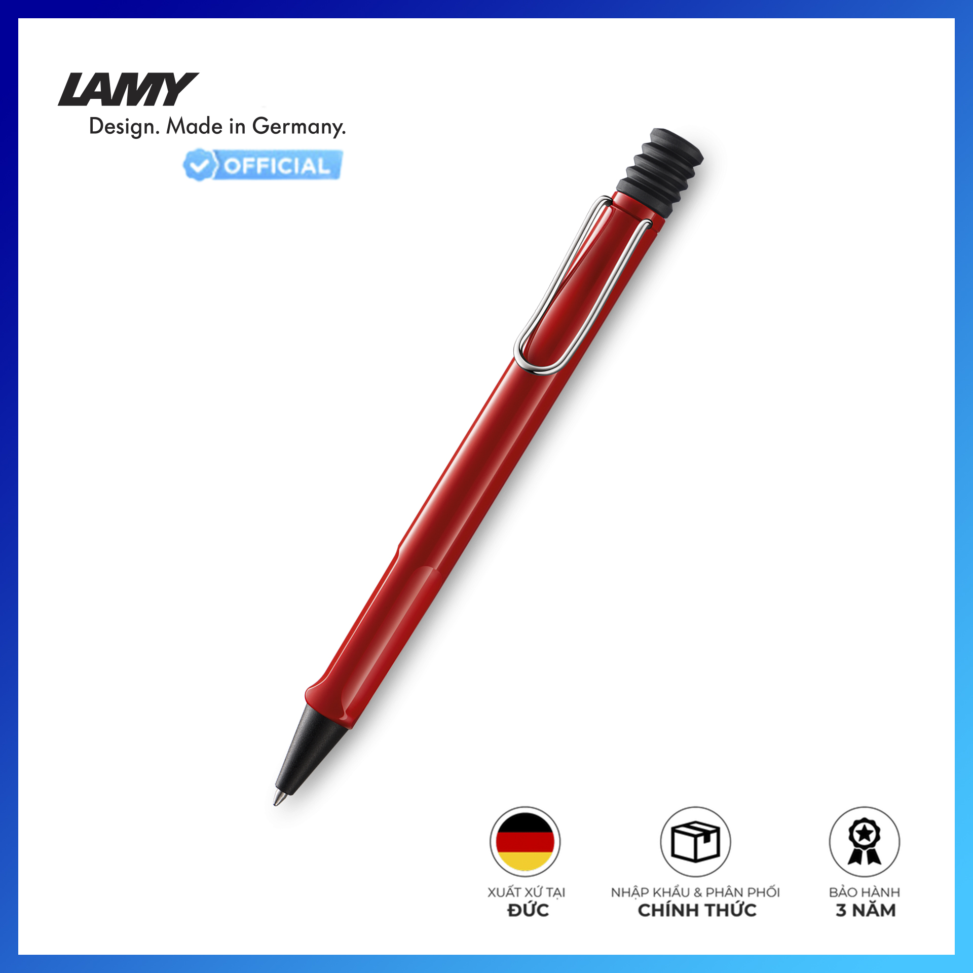 Bút bi Lamy Safari Shiny Red 216 - Mực Xanh - 4000884