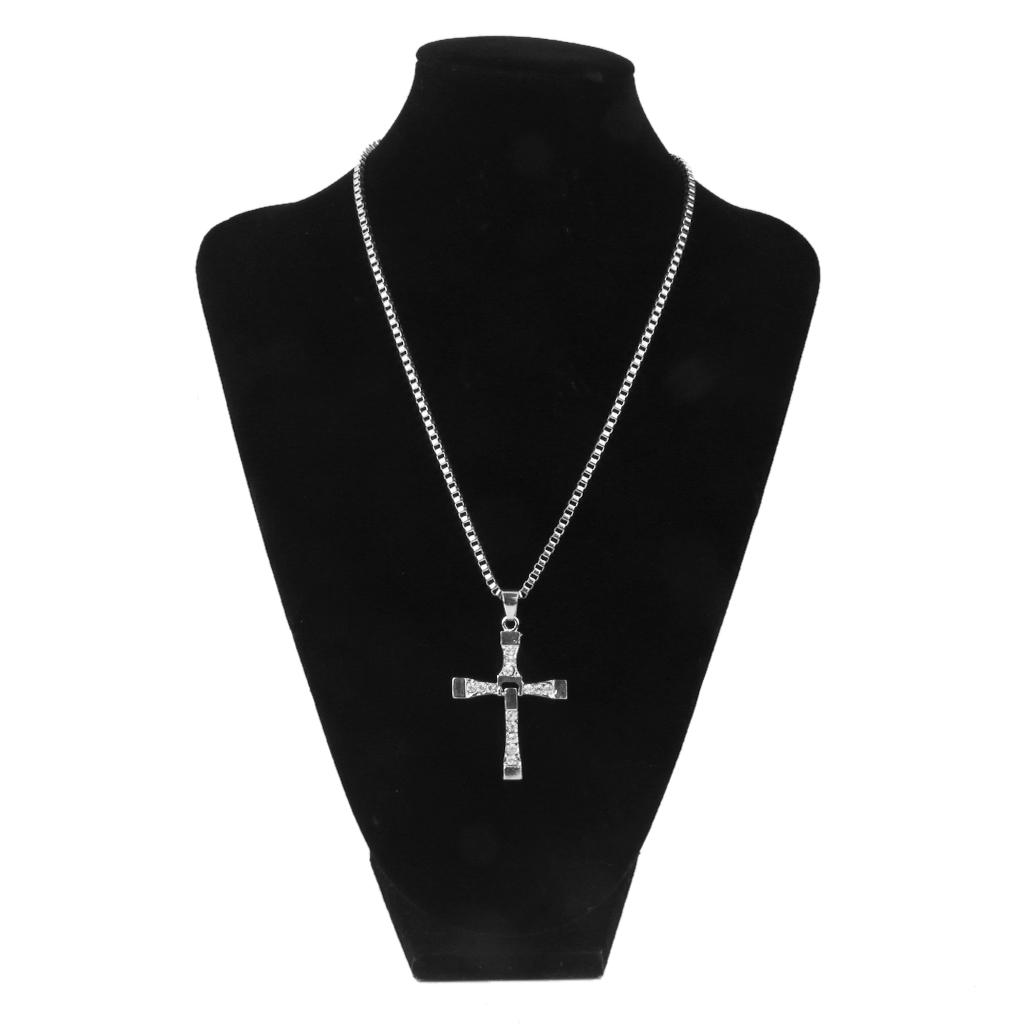 Men women fashion silver cross pendant chain necklace unisex jewelry gift