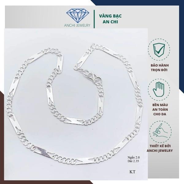 Vòng cổ bạc cho bé trai, dây chuyền trẻ em bạc ta nguyên chất Anchi jewelry