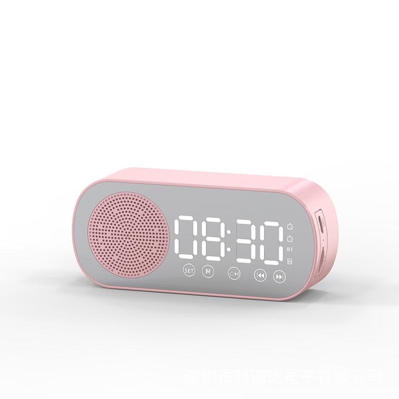 Đồng hồ loa Bluetooth không dây mới Hỗ trợ báo thức kép Thẻ TF Đài FM Soundbar Hộp nhạc HIFI Soundbar Màu sắc: Hồng