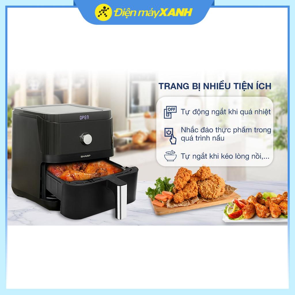 Nồi chiên không dầu Sharp KF-AF60EV-BK 6 lít - Hàng Chính Hãng
